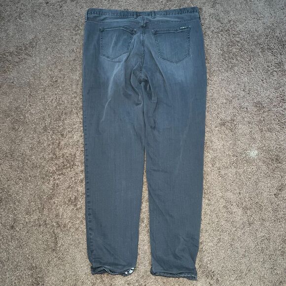 Eddie Bauer Boyfriend Relaxed Fit Jeans Womens 18 Tall Faded Gray Fleece Lined - Picture 3 of 8